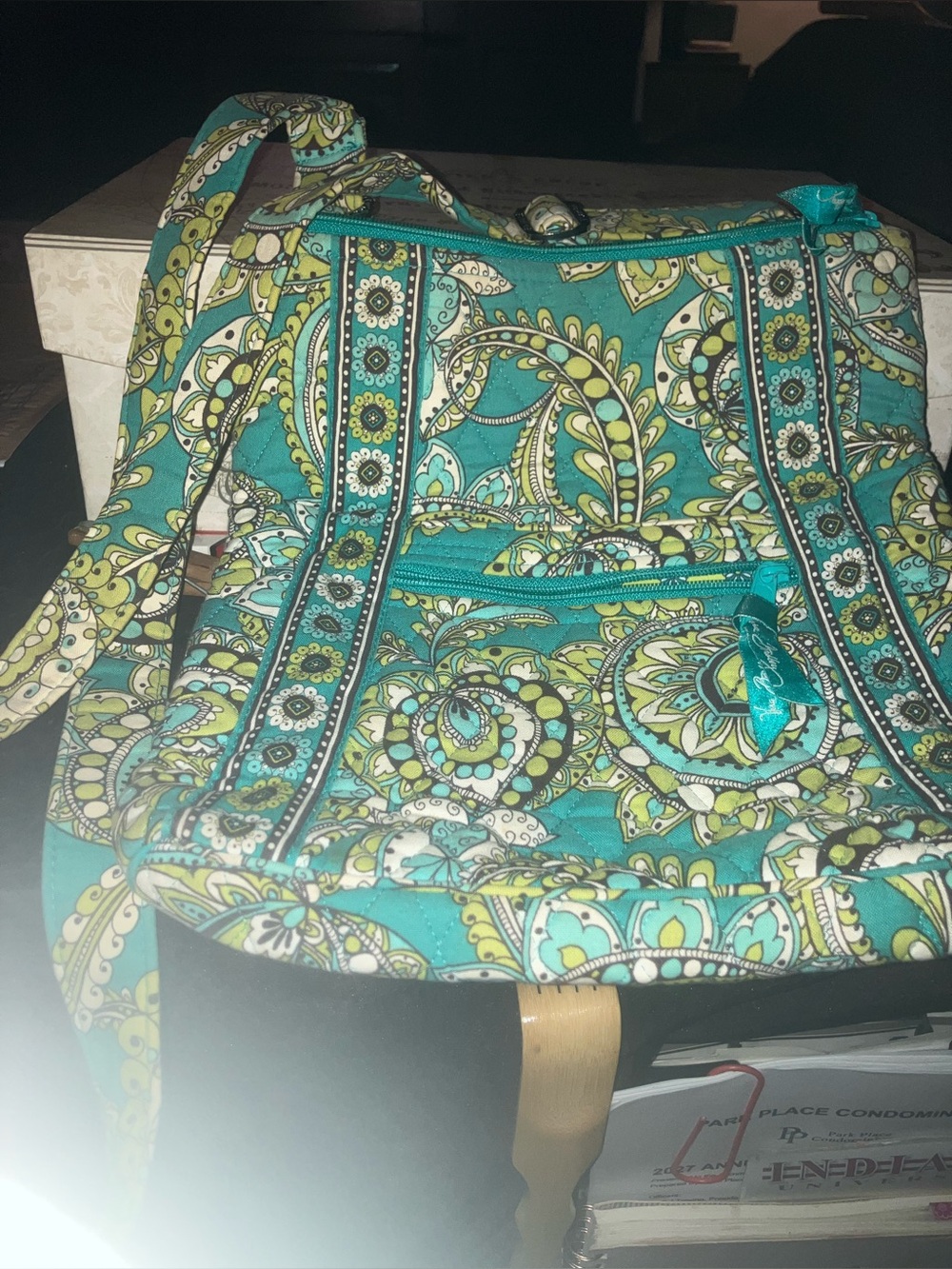 Vera Bradley vintage Hipster Crossbody in PEACOCK Ex preowned